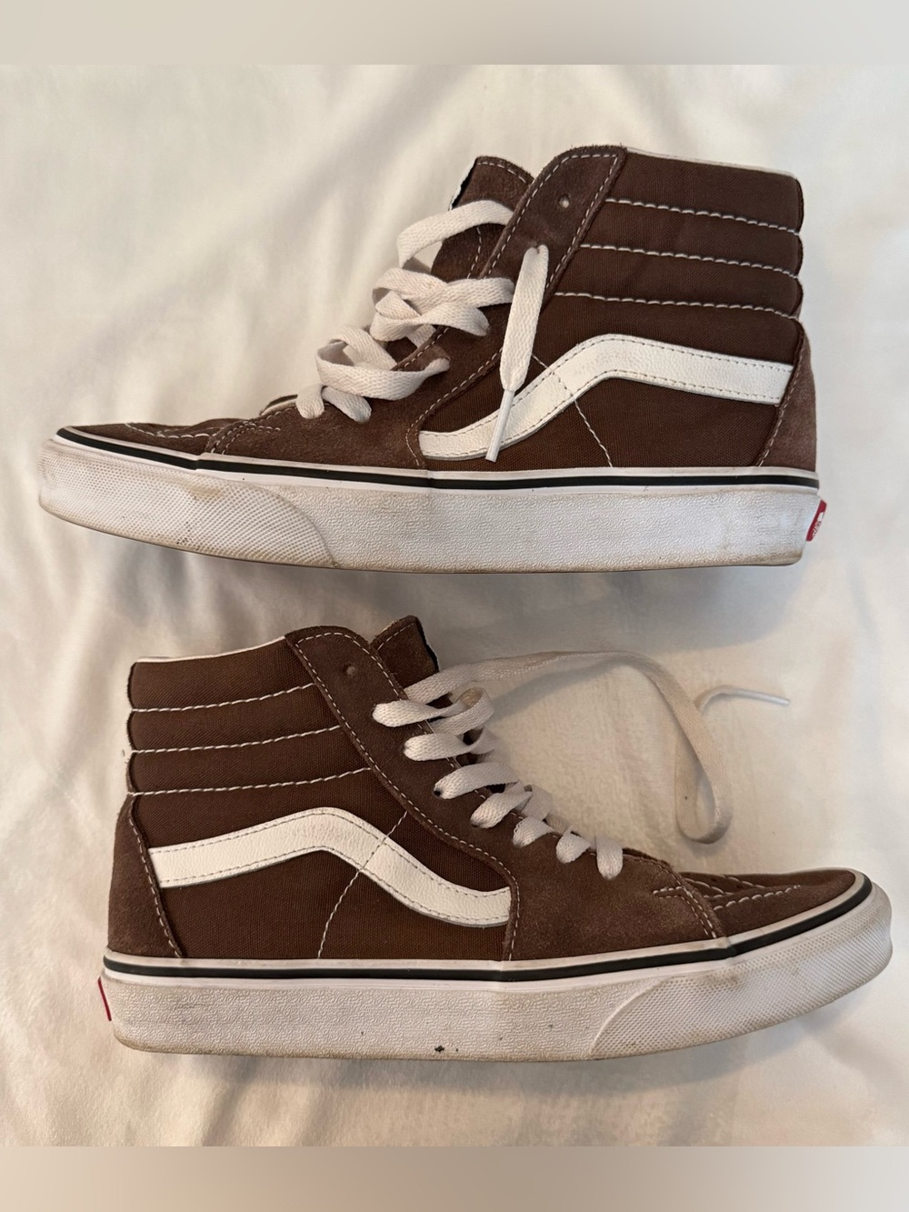 Vans Sk8-Hi Brown White Suede Canvas High Top Sneakers Women’s 8 Men’s 6.5